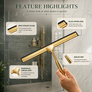 Brass Finish Shower Squeegee