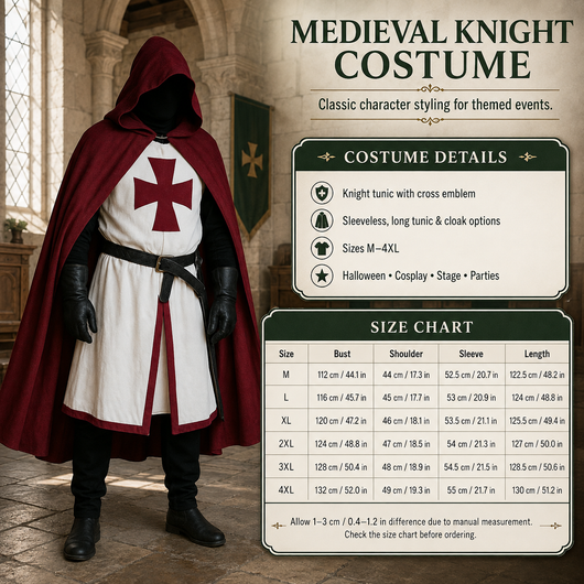 Medieval Knight Costume Cloak