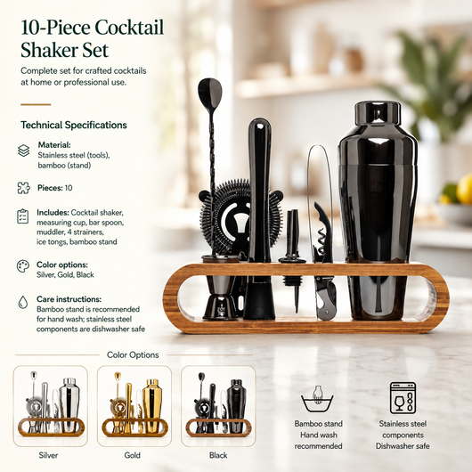 10-Piece Bamboo Cocktail Kit
