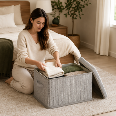 Foldable Storage Box with Lid