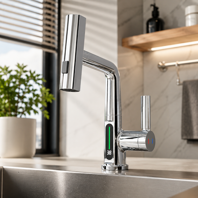 Temperature Display Kitchen Faucet