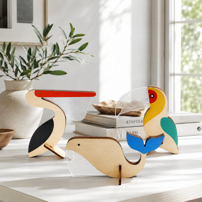 Wooden Animal LED Table Lamp