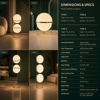 Modern LED Globe Floor Lamp