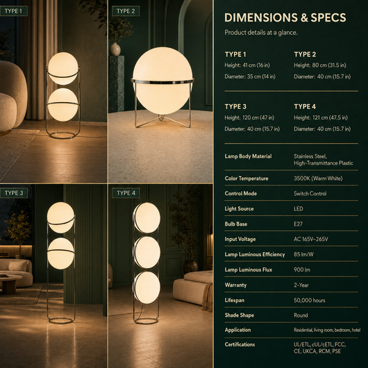 Modern LED Globe Floor Lamp