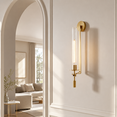 Clarion Fluted Glass Wall Sconce