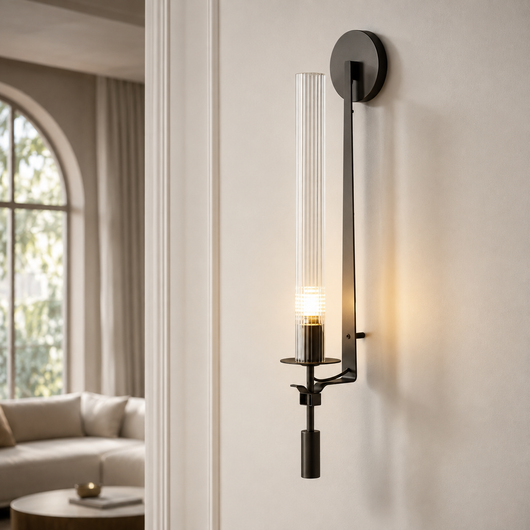 Clarion Fluted Glass Wall Sconce