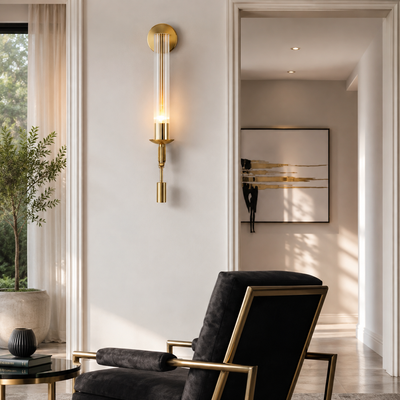 Clarion Fluted Glass Wall Sconce