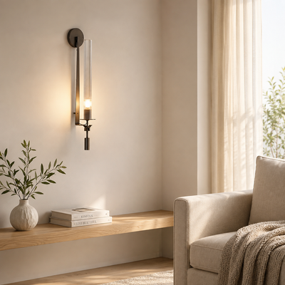 Clarion Fluted Glass Wall Sconce