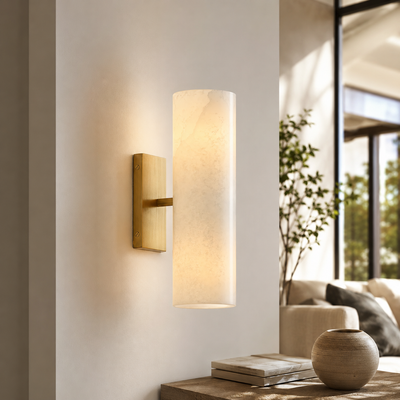 Alabaster Tube Wall Sconce