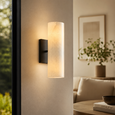Alabaster Tube Wall Sconce