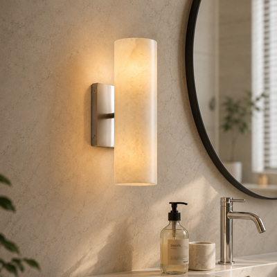 Alabaster Tube Wall Sconce