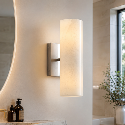 Alabaster Tube Wall Sconce