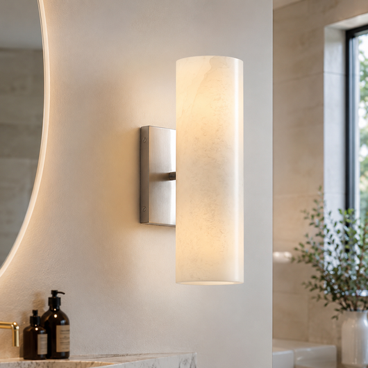 Alabaster Tube Wall Sconce