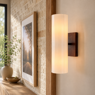 Alabaster Tube Wall Sconce