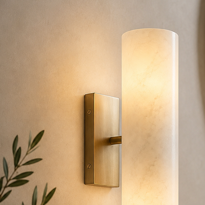 Alabaster Tube Wall Sconce