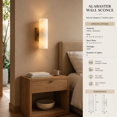 Alabaster Tube Wall Sconce