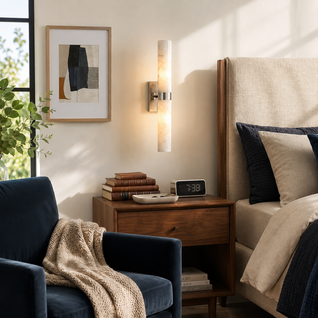 Alabaster Double Tube Wall Sconce