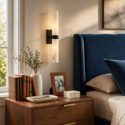 Alabaster Double Tube Wall Sconce