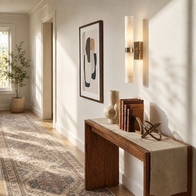 Alabaster Double Tube Wall Sconce