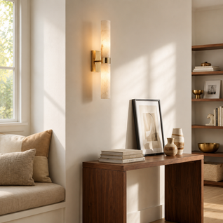 Alabaster Double Tube Wall Sconce