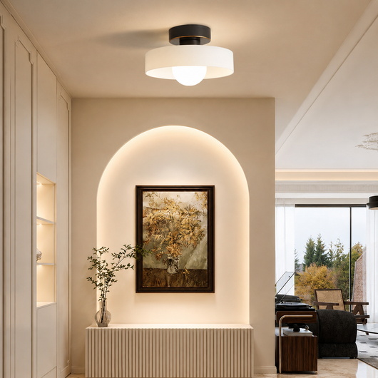 Brass Glass Dome Ceiling Light
