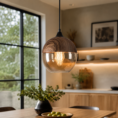 Warm Wood Pendant Light