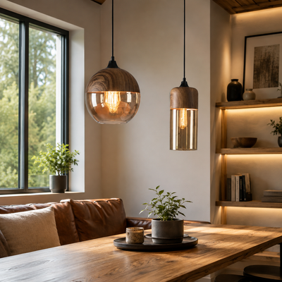 Warm Wood Pendant Light