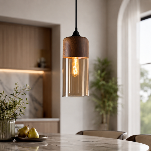 Warm Wood Pendant Light