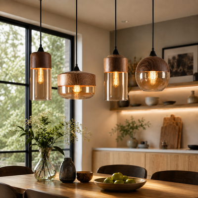 Warm Wood Pendant Light