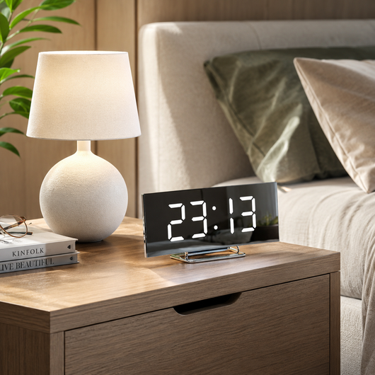 Curved LED Digital Alarm Clock