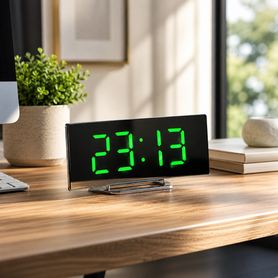 Curved LED Digital Alarm Clock