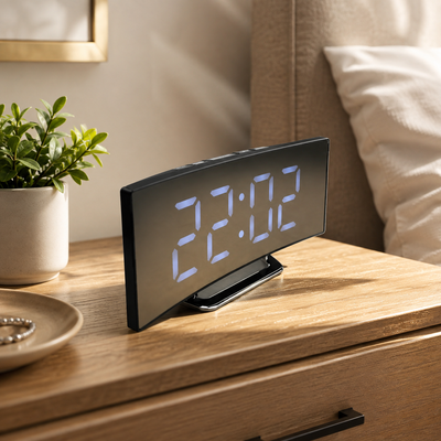 Curved LED Digital Alarm Clock
