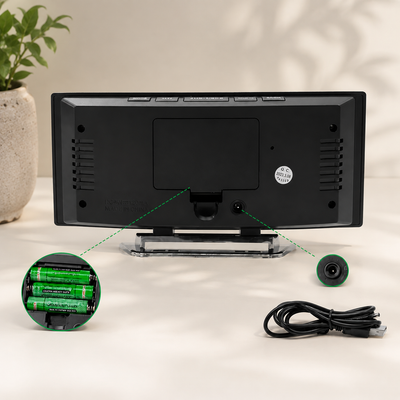 Curved LED Digital Alarm Clock