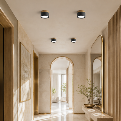 Button Wood Ceiling Light