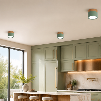 Button Wood Ceiling Light