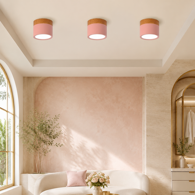 Button Wood Ceiling Light