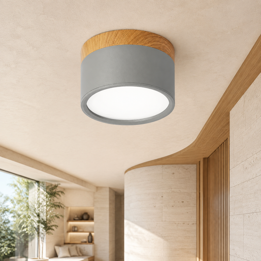 Button Wood Ceiling Light