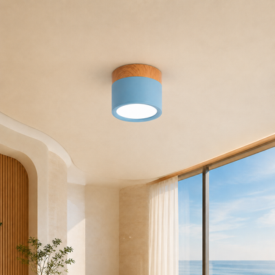 Button Wood Ceiling Light