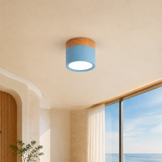 Button Wood Ceiling Light