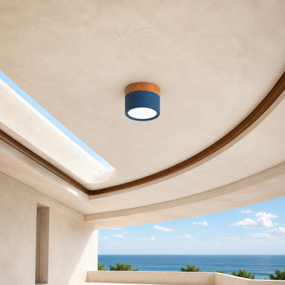 Button Wood Ceiling Light