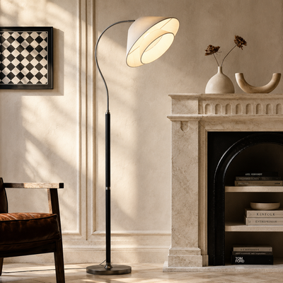 Cygnus Arched Wood Floor Lamp