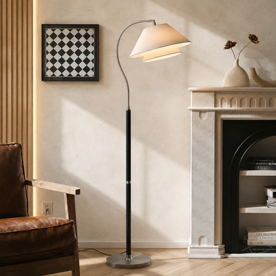 Cygnus Arched Wood Floor Lamp