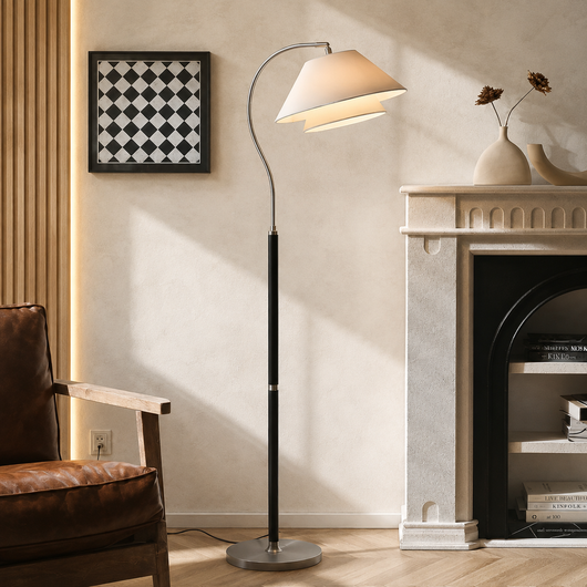 Cygnus Arched Wood Floor Lamp