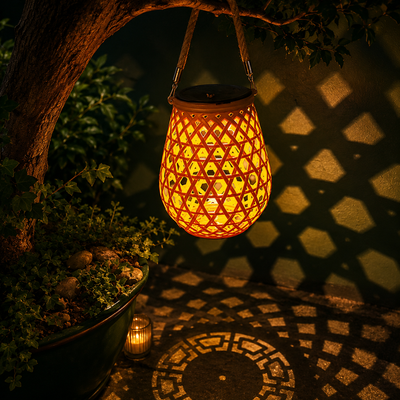 Solar Bamboo Garden Lantern