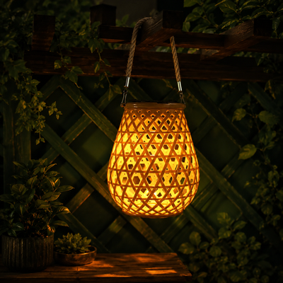 Solar Bamboo Garden Lantern