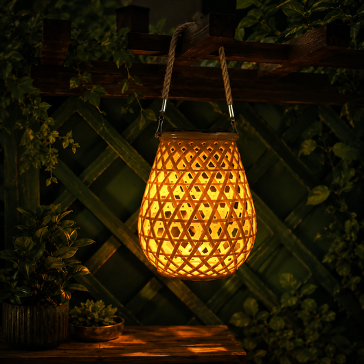Solar Bamboo Garden Lantern