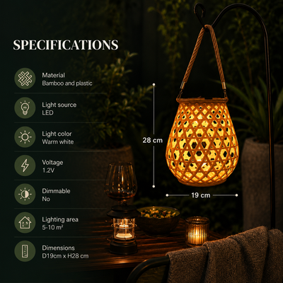Solar Bamboo Garden Lantern