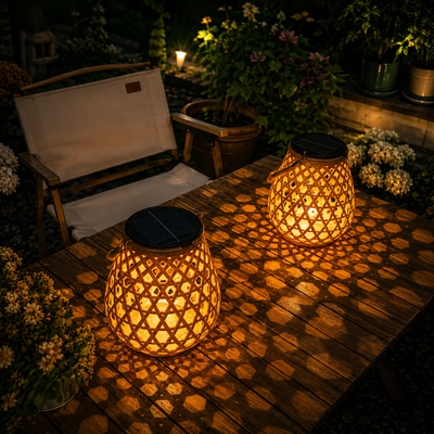 Solar Bamboo Garden Lantern