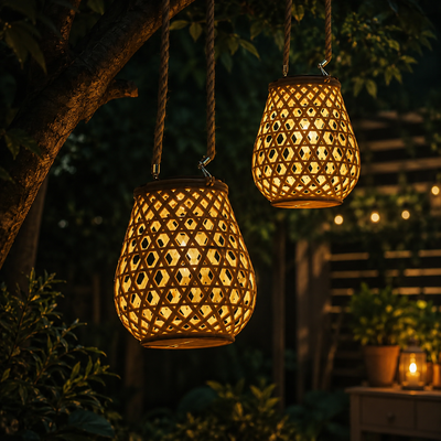 Solar Bamboo Garden Lantern