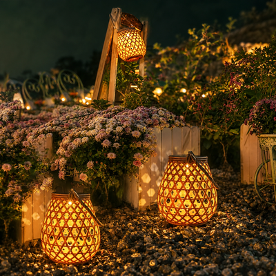 Solar Bamboo Garden Lantern
